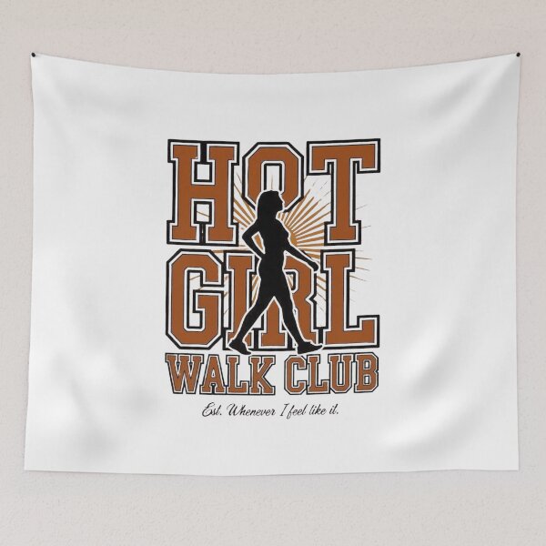 Item preview, Hot Girl Walk Club Retro Typography Silhouette Design designed and sold by DariaOltes.