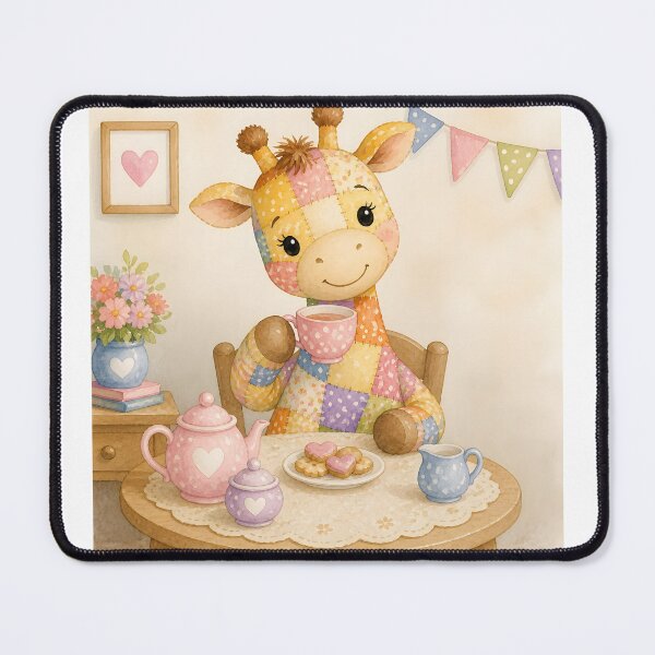 Item preview, Patchwork Giraffe Tea Party designed and sold by Shelley Loewnau-Jones Studio.