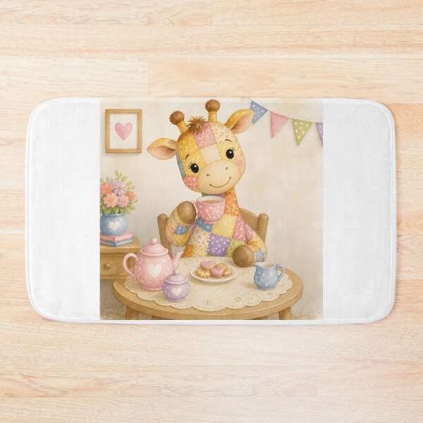 Item preview, Patchwork Giraffe Tea Party designed and sold by Shelley Loewnau-Jones Studio.