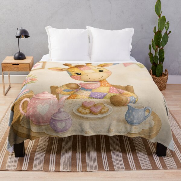 Item preview, Patchwork Giraffe Tea Party designed and sold by Shelley Loewnau-Jones Studio.