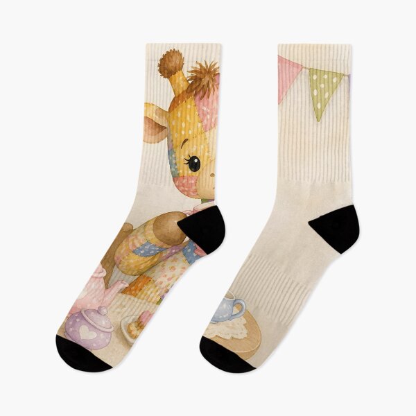 Item preview, Patchwork Giraffe Tea Party designed and sold by Shelley Loewnau-Jones Studio.