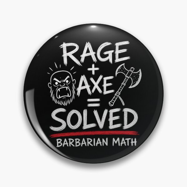 Item preview, Rage Plus Axe Equals Solved Barbarian Math Sketch Design designed and sold by Fenay Designs.