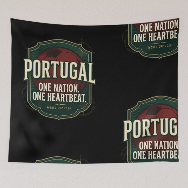 Item preview, Portugal – One Nation One Heartbeat – Portugal football World Cup 2026 Vintage Design designed and sold by rebuZZ-Apparels-The Minimalistic Buzz.