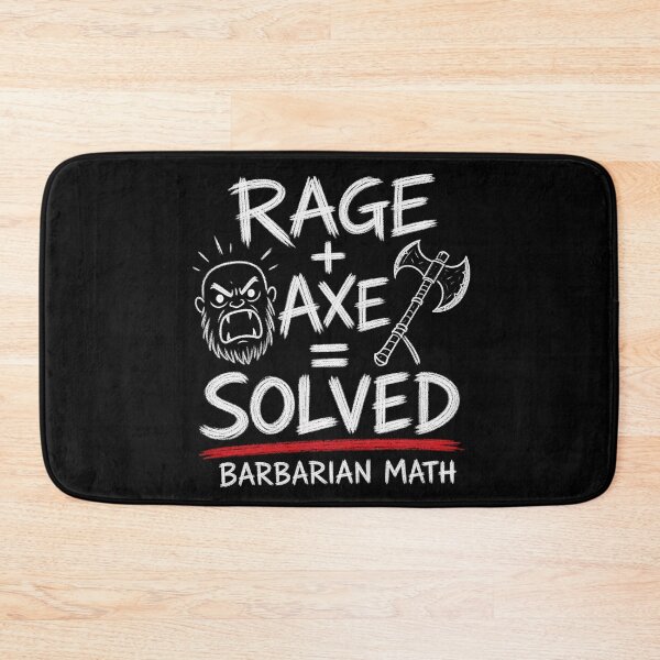 Item preview, Rage Plus Axe Equals Solved Barbarian Math Sketch Design designed and sold by Fenay Designs.