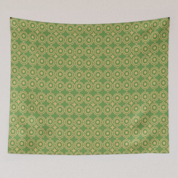 Item preview, Moss Green and Gold Moroccan Geometric Lattice Pattern designed and sold by Art-PraveenRai.