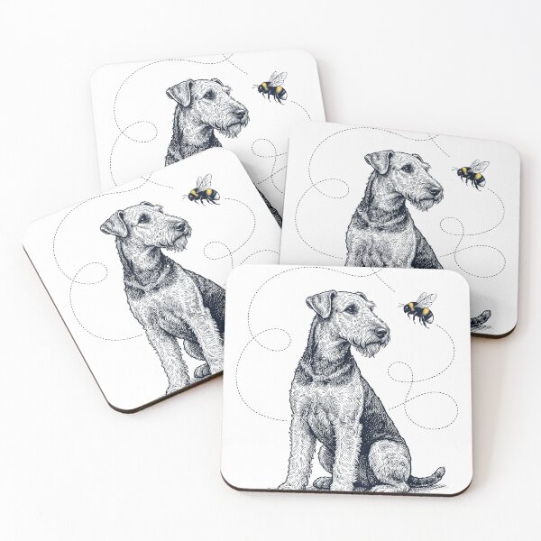 Item preview, Airedale Terrier Bumble Bee Honeybee Dog Lover designed and sold by Kimberley King Art  King Art.