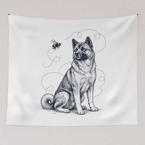 Item preview, Akita Bumble Bee Honeybee Dog Lover designed and sold by Kimberley King Art  King Art.