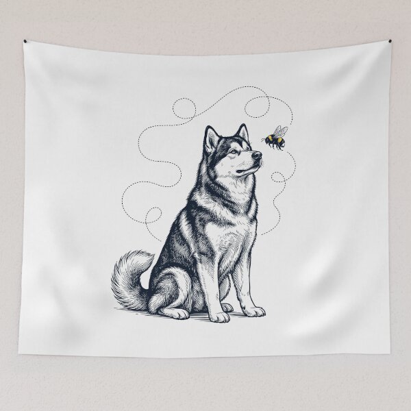 Item preview, Alaskan Malamute Bumble Bee Honeybee Dog Lover designed and sold by Kimberley King Art  King Art.