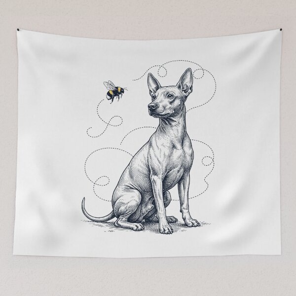Item preview, American Hairless Terrier Bumble Bee Honeybee Dog Lover designed and sold by Kimberley King Art  King Art.