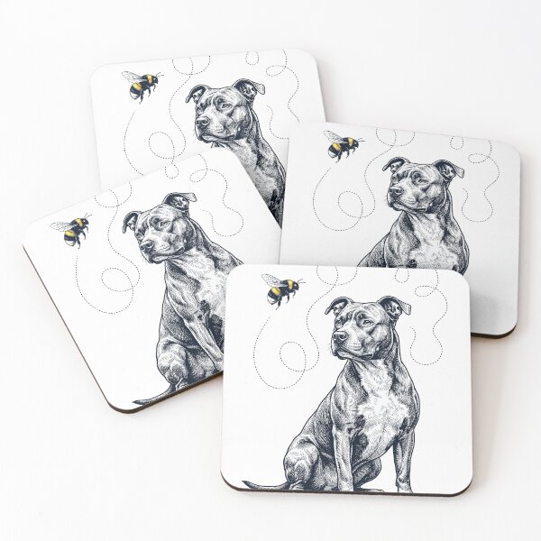 Item preview, American Pit Bull Terrier Bumble Bee Honeybee Dog Lover designed and sold by Kimberley King Art  King Art.