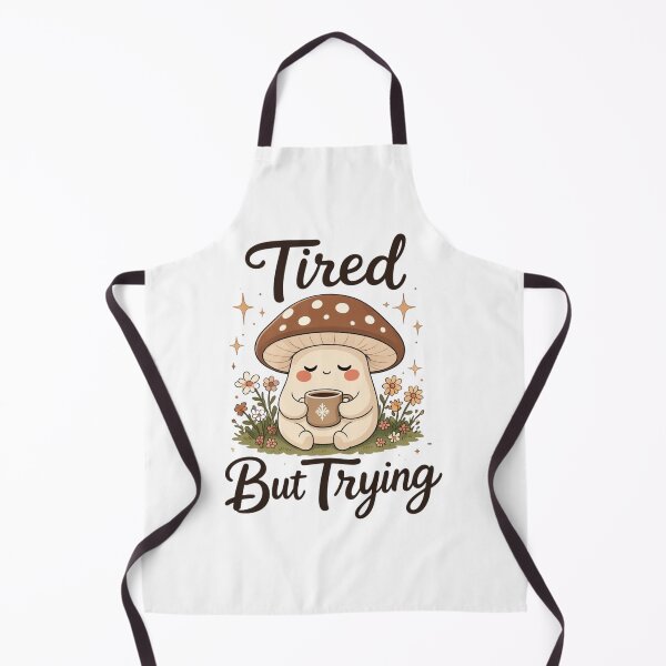 Item preview, Tired But Trying Cute Mushroom With Coffee Floral Illustration designed and sold by DariaOltes.
