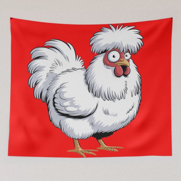 Item preview, a Silkie chicken with fluffy, cloud-like white feathers that appear soft and downy designed and sold by 123ks.