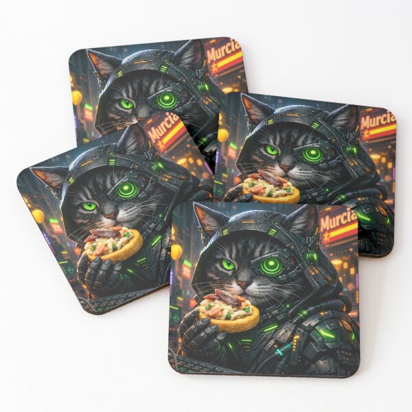 Item preview, Cyberpunk Murcia Cat – Neon Hacker Snack designed and sold by Neo Tokio.