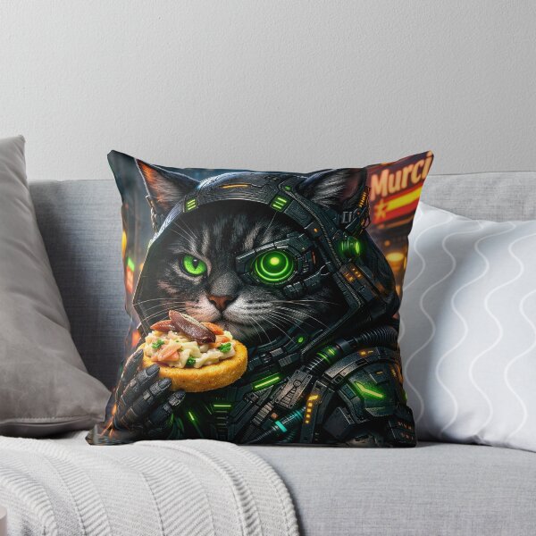 Item preview, Cyberpunk Murcia Cat – Neon Hacker Snack designed and sold by Neo Tokio.