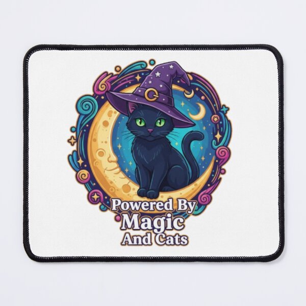 Item preview, Powered By Magic And Cats – Black Cat Witch designed and sold by PixelStyle Studio.