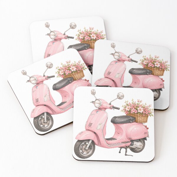 Item preview, Pink Scooter With Flowers designed and sold by StrawberryStudio.
