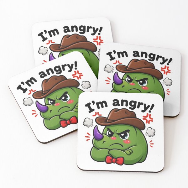 Item preview, I'm Angry Triceracorn Cute Mad Cowboy Dinosaur  designed and sold by ZazuCo.