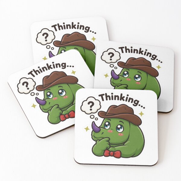 Item preview, Thinking Triceracorn Cute Confused Cowboy Dinosaur  designed and sold by ZazuCo.