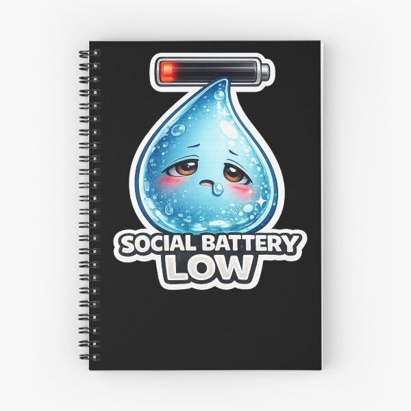 Item preview, Social Battery Low | Cute Introvert Water Drop Sticker | 3D Cartoon Mascot designed and sold by Timeless Junction.