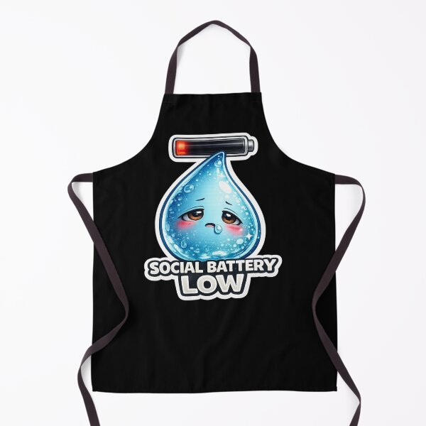 Item preview, Social Battery Low | Cute Introvert Water Drop Sticker | 3D Cartoon Mascot designed and sold by Timeless Junction.