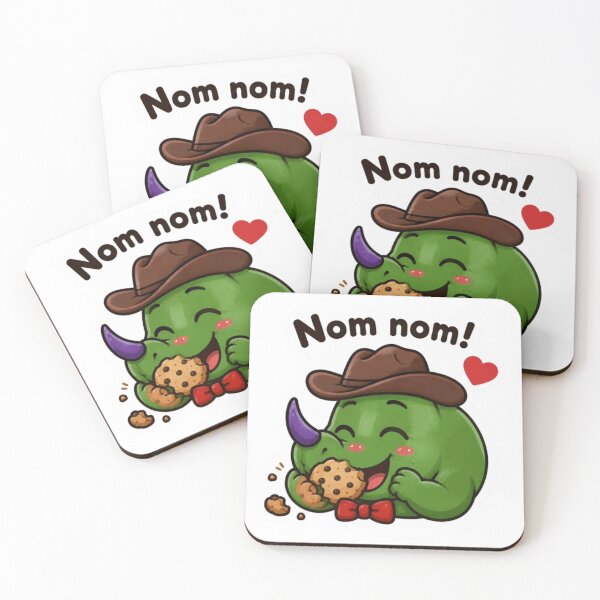 Item preview, Nom Nom Triceracorn Eating Cookie Cute Cowboy Dinosaur  designed and sold by ZazuCo.