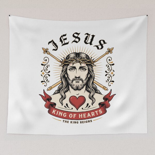 Item preview, Jesus King of Hearts Sacred Faith Artwork designed and sold by OlizaPrint.