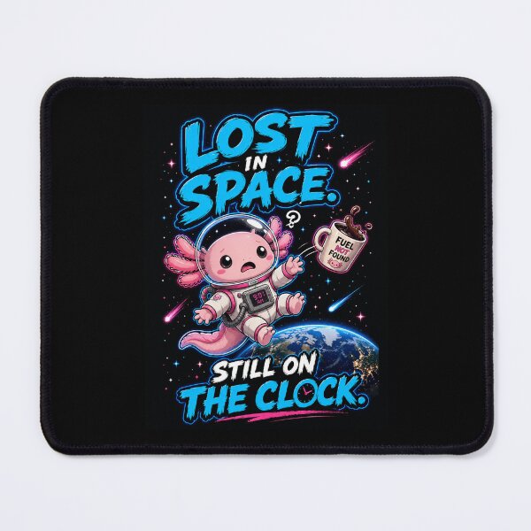 Item preview, Lost in Space Still on the Clock Shirt — Cute Axolotl Astronaut Funny Work Humor Space Lover Gift Kawaii Tee designed and sold by MaynyStudio.
