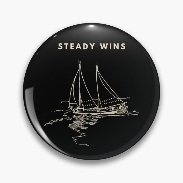 Item preview, Steady Wins | Minimalist Sailboat Motivation Nautical Graphic Tee designed and sold by Lynn Creates.