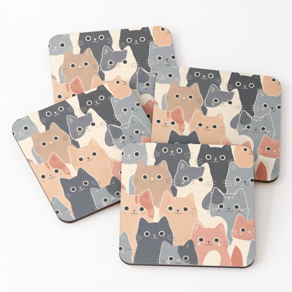 Item preview, Cute Cat Crowd Desk Mat – Kawaii Multi Cat Pattern Neutral Aesthetic Cat Lover Large Mouse Pad Desk Mat designed and sold by IconicDesignsXd.
