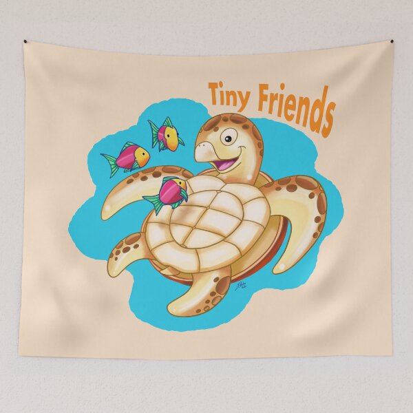 Item preview, Sea turtle with three tiny friends designed and sold by Konopikyu.
