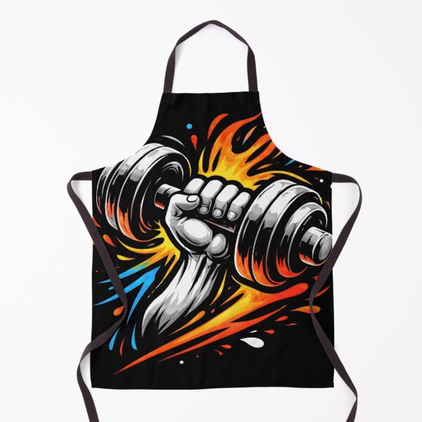 Item preview, T-Shirt - Sticker - Inferno Strength – Flaming Dumbbell Power designed and sold by ForeverPrintsOK.