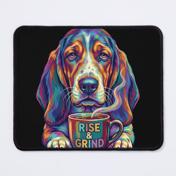 Item preview, Pop Art Basset Hound Coffee - Rise and Grind Sleepy Dog designed and sold by Pfotenfaden.