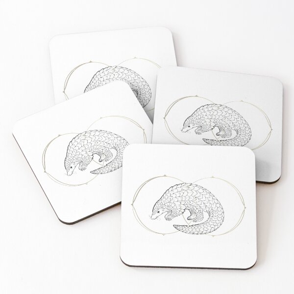 Item preview, Minimalist Geometric Line Art Pangolin designed and sold by ArcApparel2020.