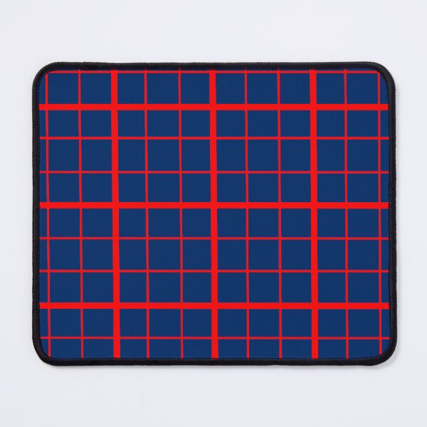 Item preview, Red On Blue Grid Windowpane Plaid Design designed and sold by PatternTitan.