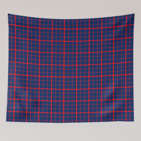 Item preview, Red On Blue Grid Windowpane Plaid Design  designed and sold by PatternTitan.