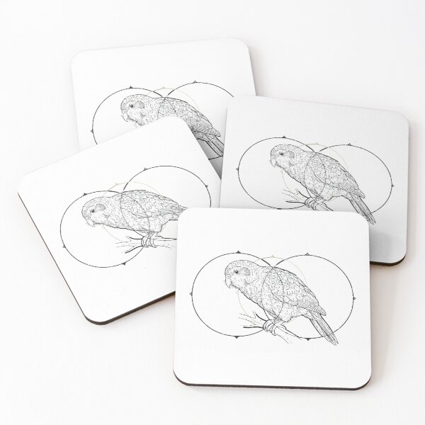 Item preview, Geometric Kakapo Parrot Minimalist Fine Line Art designed and sold by Arc2020.