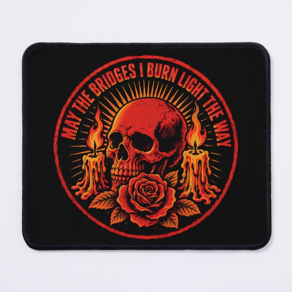 Item preview, May The Bridges I Burn Gothic Skull Quote designed and sold by Victor Shadehorn.