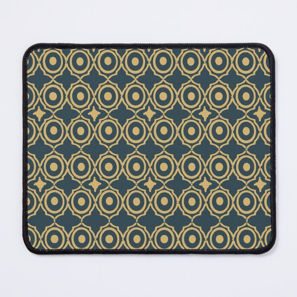 Item preview, Mineral Aquamarine and Gold Moroccan Geometric Lattice Pattern designed and sold by Art-PraveenRai.