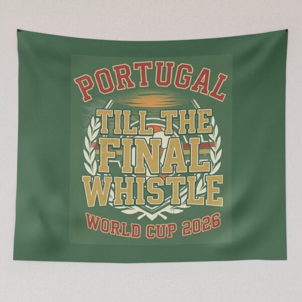 Item preview, Portugal Soccer Till The Final Whistle Vintage Green Sports designed and sold by rebuZZ-Apparels-The Minimalistic Buzz.