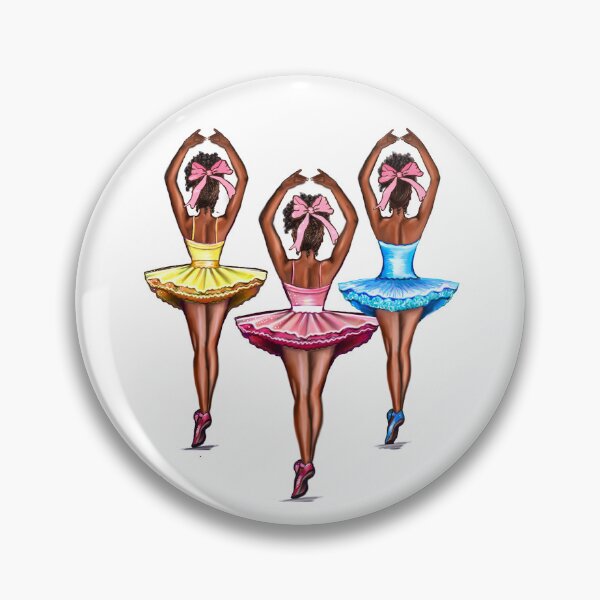 Item preview, African American  ballerina brown skin ballerinas with pink bows. Top 100 best ballet gifts designed and sold by Artonmytee.