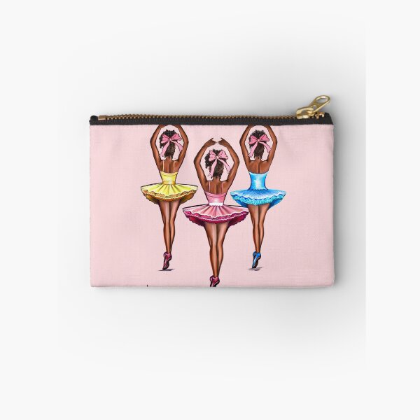 Item preview, African American  ballerina brown skin ballerinas with pink bows. Top 100 best ballet gifts designed and sold by Artonmytee.