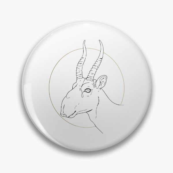 Item preview, Fine Line Saiga Antelope Geometric Gold Circles designed and sold by ArcApparel2020.