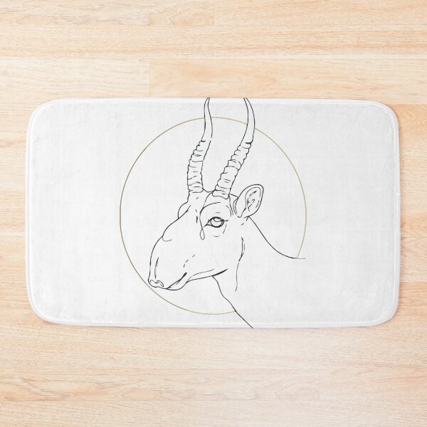 Item preview, Fine Line Saiga Antelope Geometric Gold Circles designed and sold by ArcApparel2020.