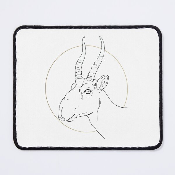Item preview, Fine Line Saiga Antelope Geometric Gold Circles designed and sold by ArcApparel2020.