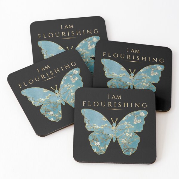 Item preview, I AM FLOURISHING | Almond Blossom Butterfly | Christian Wall Art | Identity in Christian designed and sold by KittenAndCo.