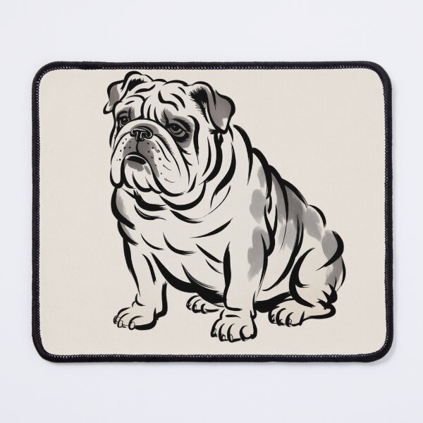 Item preview, A traditional Japanese ink wash painting of a bulldog rendered in Matsumoto Hoji's distinctive style designed and sold by 123ks.