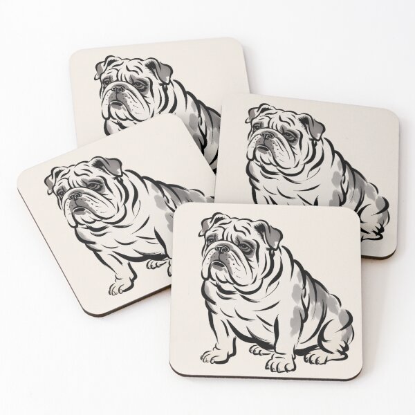 Item preview, A traditional Japanese ink wash painting of a bulldog rendered in Matsumoto Hoji's distinctive style designed and sold by 123ks.