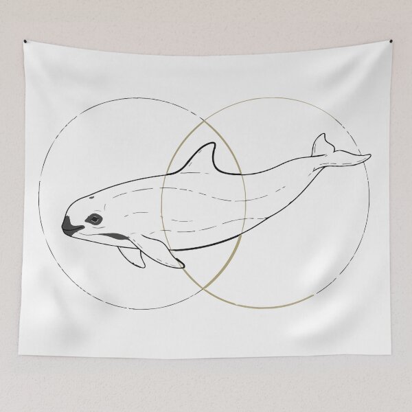 Item preview, Minimalist Vaquita Porpoise Geometric Line Art designed and sold by ArcApparel2020.