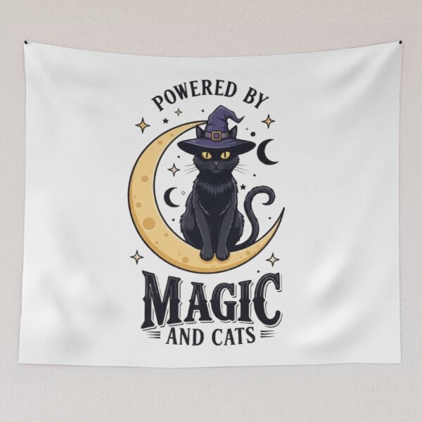 Item preview, Spooky Black Cat Witch Halloween Magic designed and sold by PixelStyle Studio.