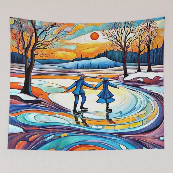 Item preview, Ice Skating at Sunset designed and sold by George Hutton Hunter.